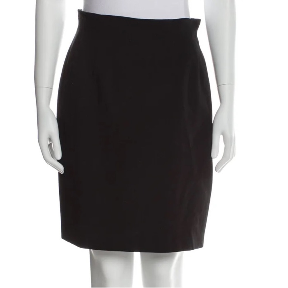Emanuel Ungaro Wool Blend Knee-Length Elegant Black Women's Skirt Size M
